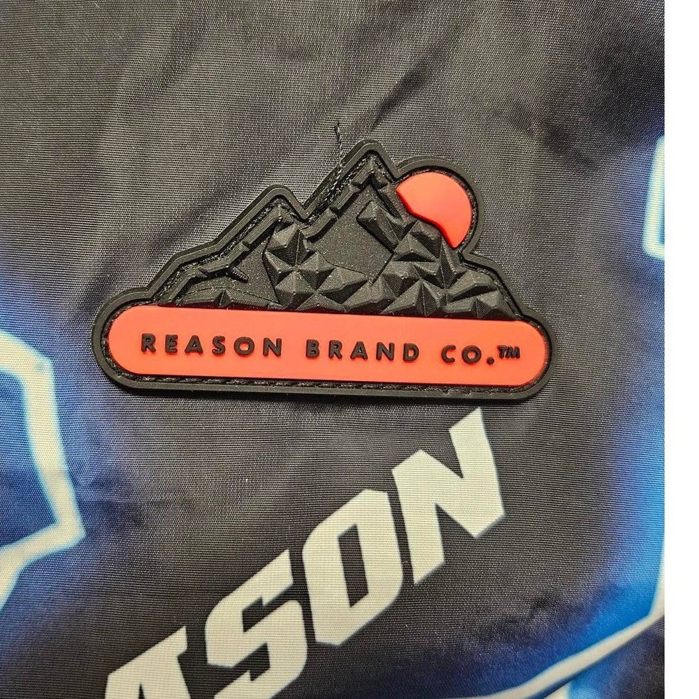 Reason AOP 3XL Lightning Bolt Print‎ Windbreaker Quarter-Zip Hooded Jacket Black - Picture 5 of 5